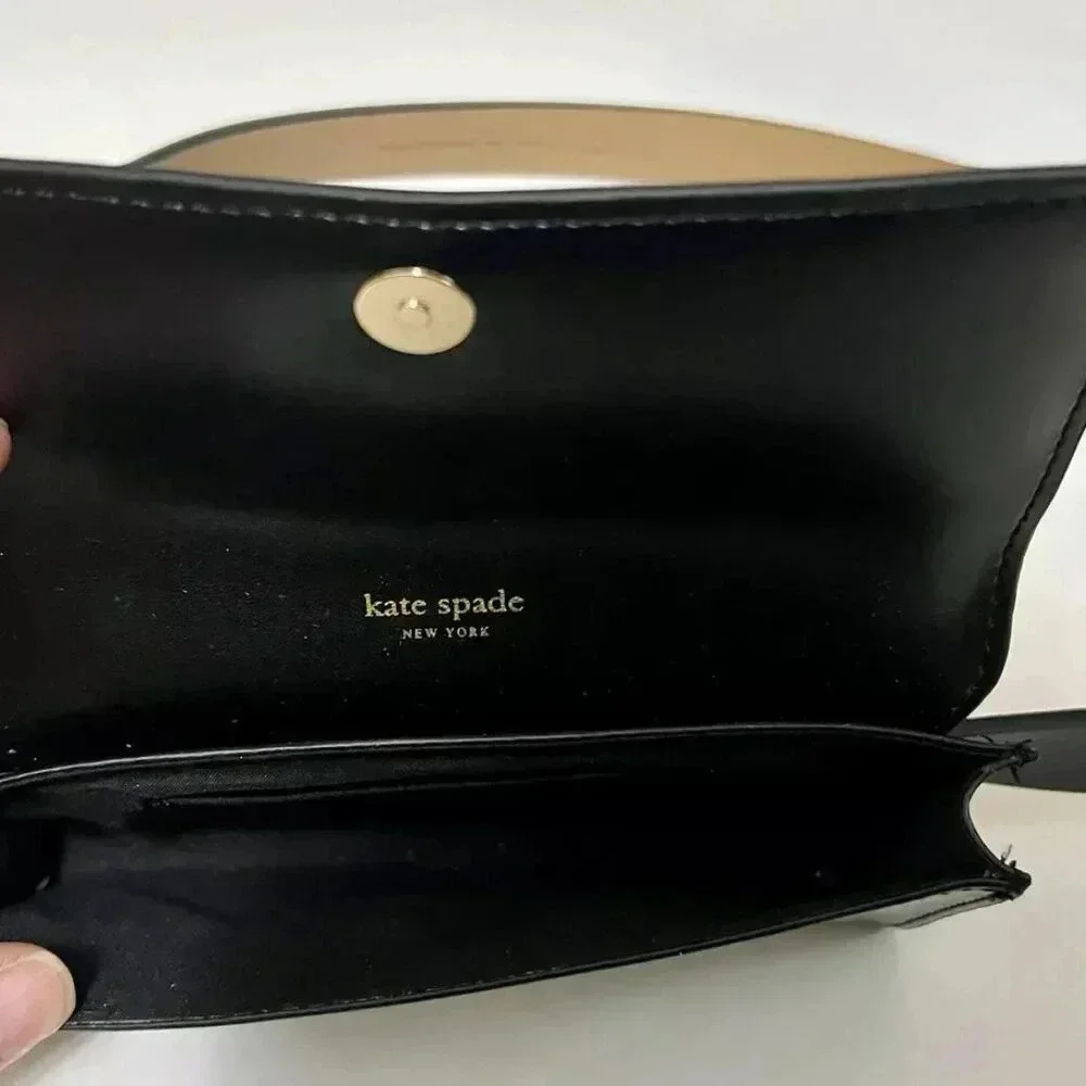 NEW Kate Spade NEW YORK S/M Black Leather Travel Everyday Belt Bag Fanny Pack